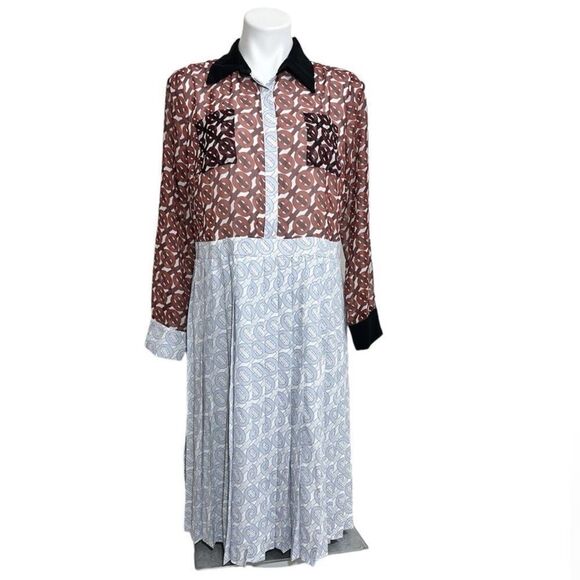 Gavano Qualitaly Pleated Shirt Dress New With Tag Size 44 - Picture 1 of 11